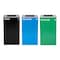 Alpine Industries 87 Gal. 3-Stream Steel Blue Green Recycling Bin and Black Trash Waste Station w Square Slot Lids ALP4450-BLK-KIT17 - alternate 4